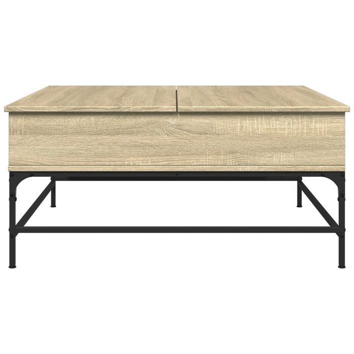 Table basse chêne sonoma 95x95x45 cm bois d'ingénierie et métal - Photo n°5