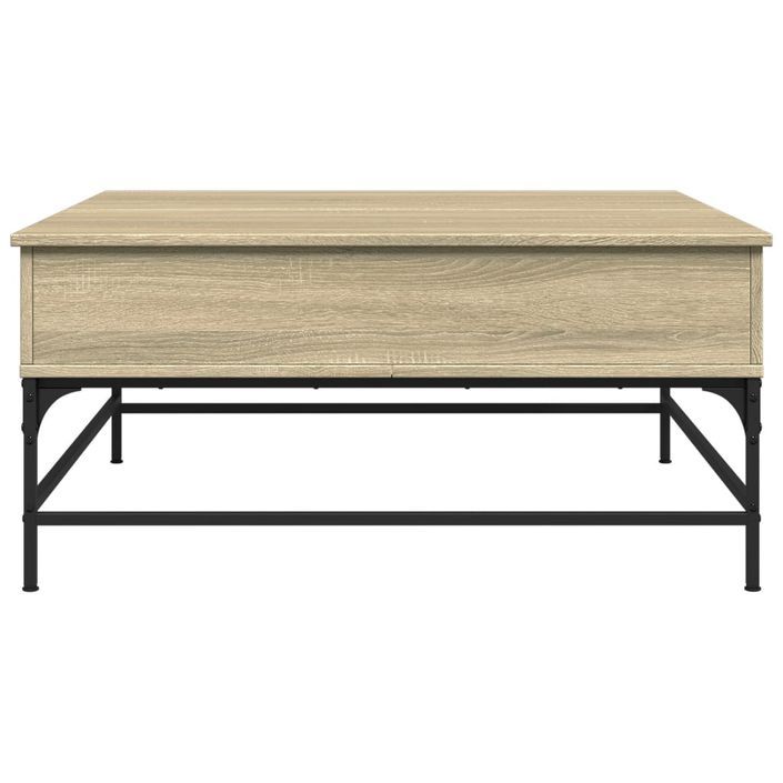 Table basse chêne sonoma 95x95x45 cm bois d'ingénierie et métal - Photo n°6