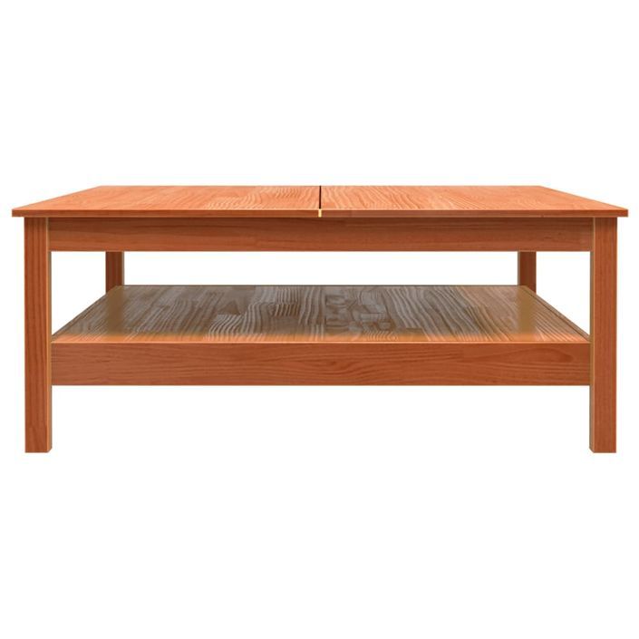 Table basse marron 100x100x40 cm bois massif de pin - Photo n°6