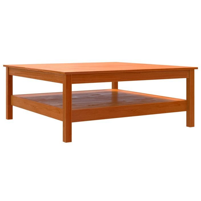 Table basse marron 100x100x40 cm bois massif de pin - Photo n°7