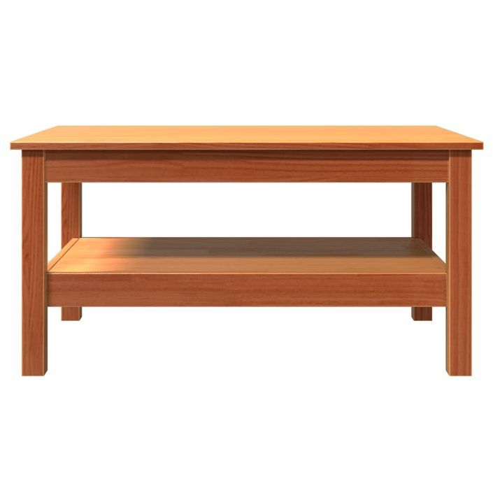 Table basse marron 80x50x40 cm bois massif de pin - Photo n°5