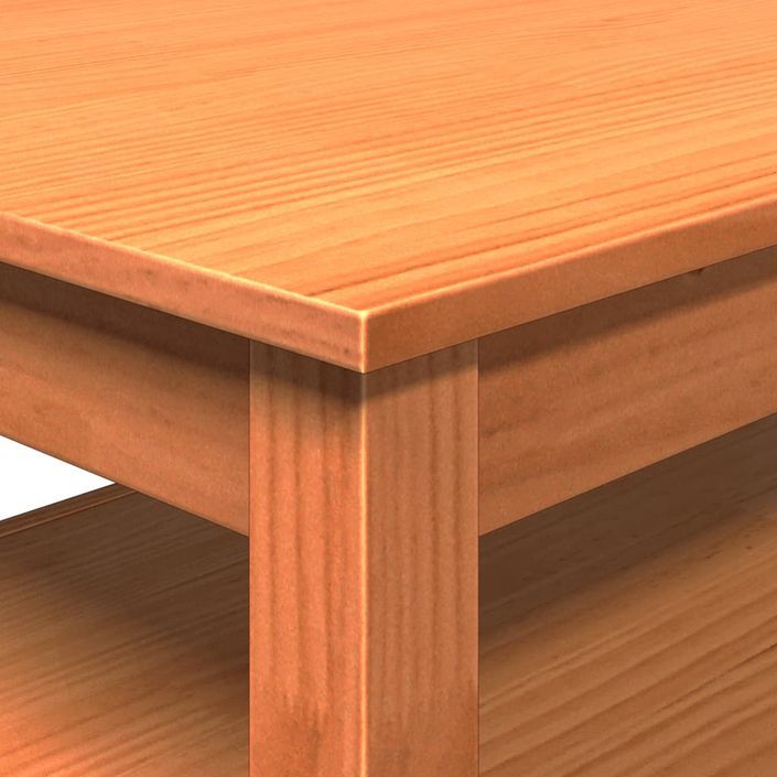 Table basse marron 80x50x40 cm bois massif de pin - Photo n°8