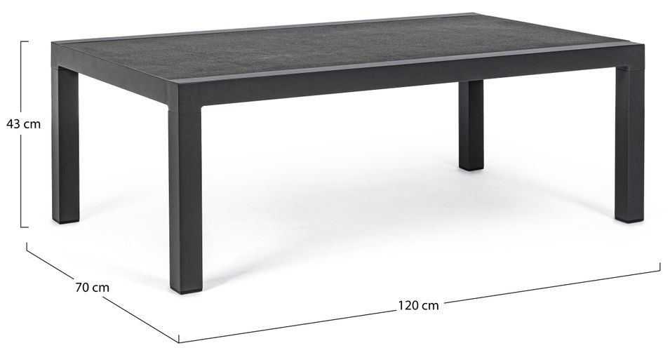 Table basse de jardin aluminium anthracite Keman L 120 cm - Photo n°3