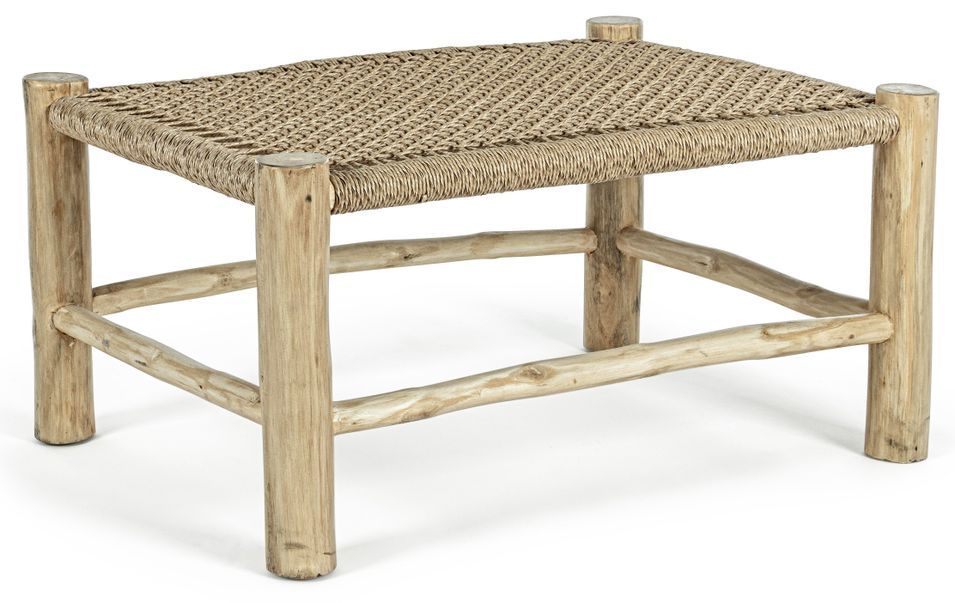 Table basse de jardin en bois teck naturel Landry L 80 cm - Photo n°1