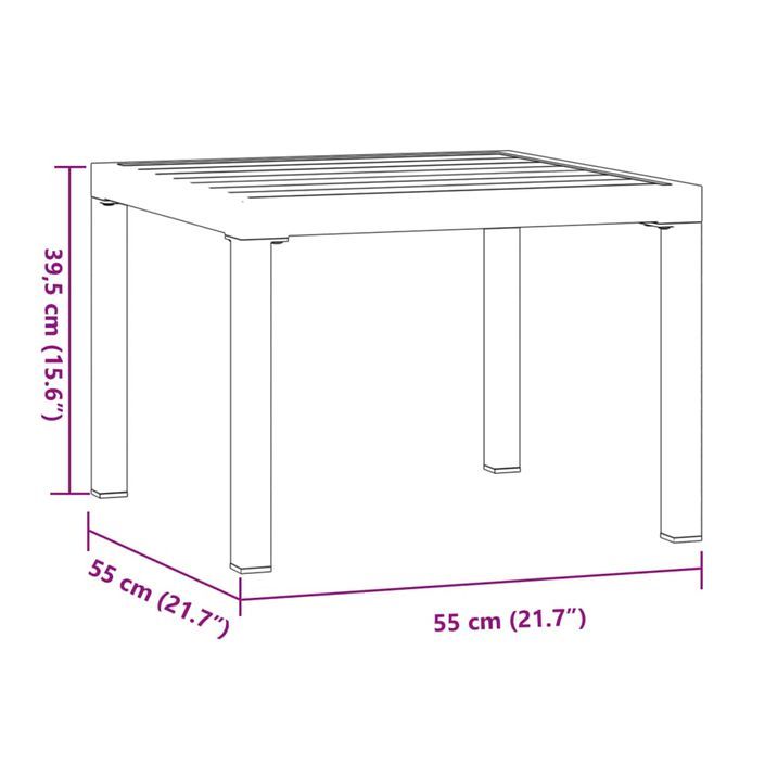 Table basse de jardin noir 55x55x39,5 cm acier enduit de poudre - Photo n°6