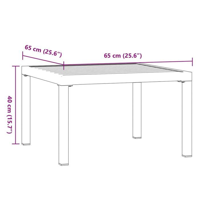 Table basse de jardin noir 65x65x40 cm aluminium - Photo n°6