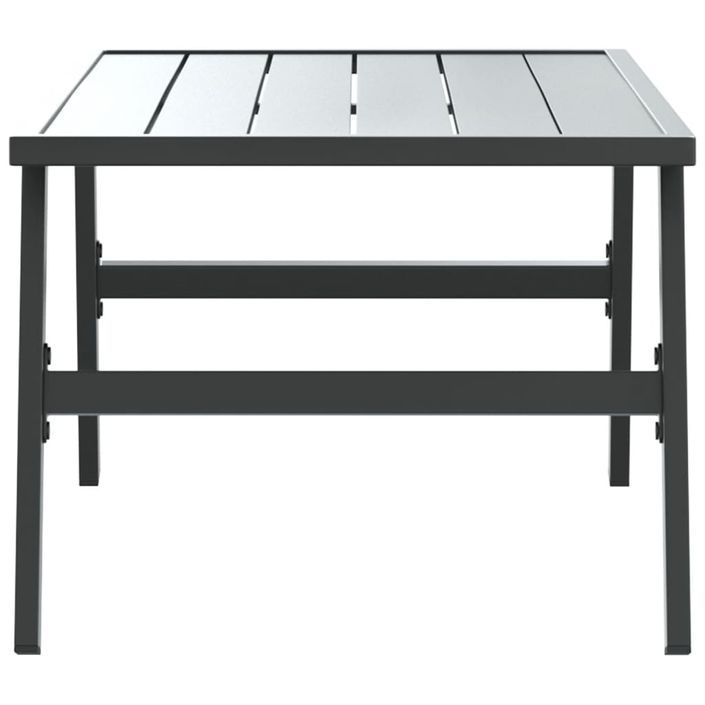 Table basse de jardin noir 90x45x35 cm acier enduit de poudre - Photo n°4