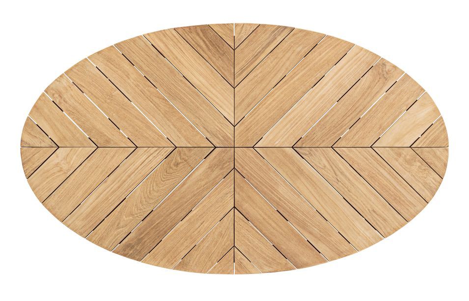 Table basse de jardin ovale en bois naturel Séla L 120 cm - Photo n°9