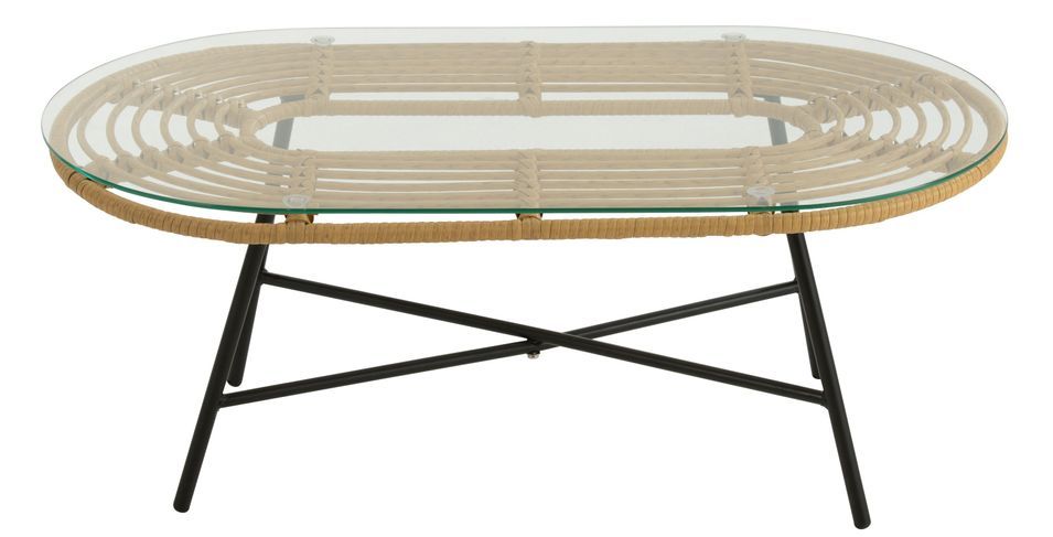 Table basse de jardin ovale métal bicolore Yvonne L 90 cm - Photo n°2