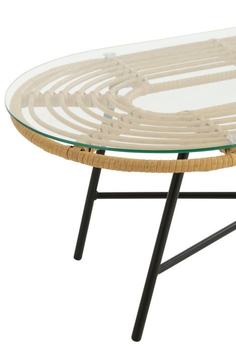 Table basse de jardin ovale métal bicolore Yvonne L 90 cm - Photo n°4