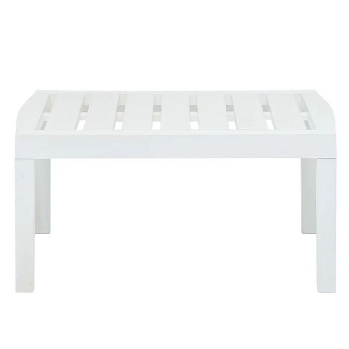 Table basse de jardin plastique blanc Leeco - Photo n°2