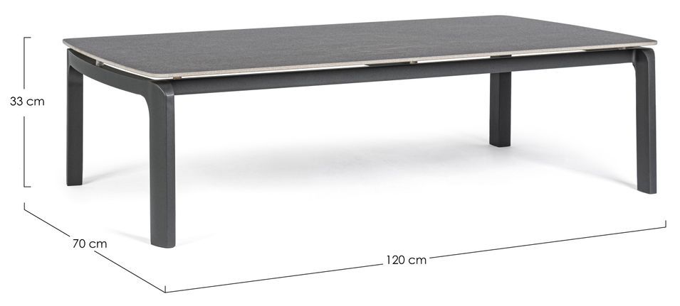 Table basse de jardin rectangle en aluminium Jaco L 120 cm - Photo n°3