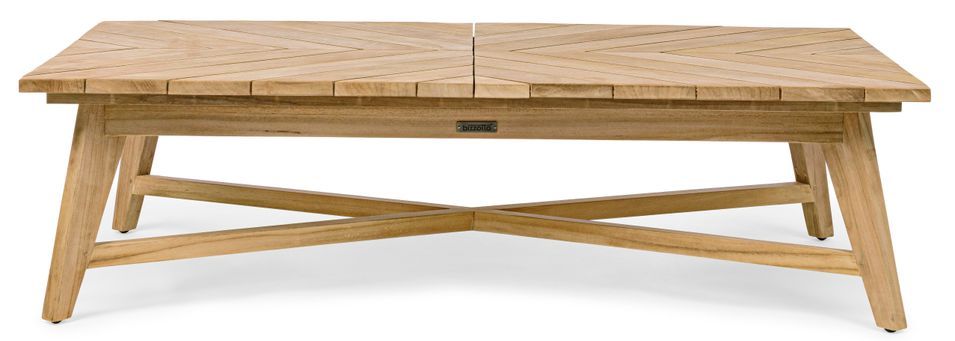 Table basse de jardin rectangle en bois naturel Séla L 120 cm - Photo n°4