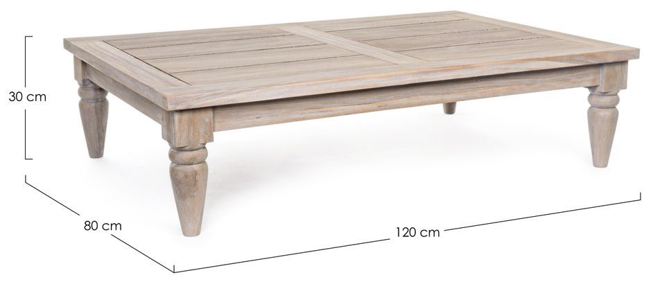 Table basse de jardin rectangle en bois teck Balou L 120 cm - Photo n°3