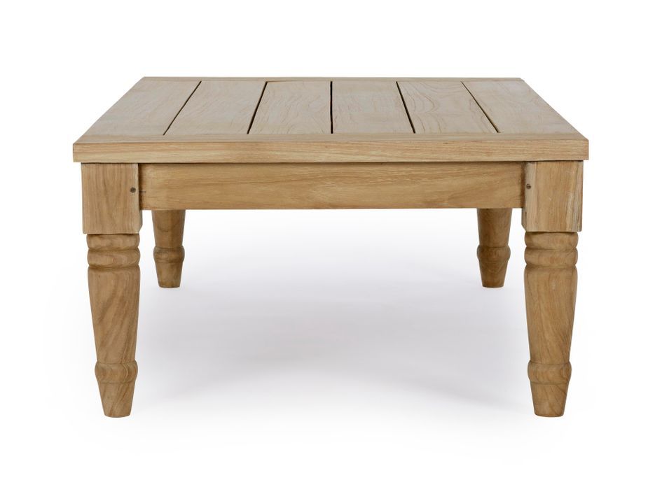 Table basse de jardin rectangle en bois teck Karine L 115 cm - Photo n°12