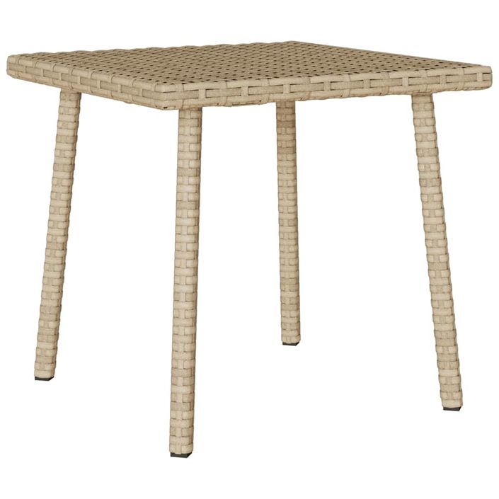 Table basse de jardin rectangulaire beige 40x40x37 cm rotin - Photo n°1