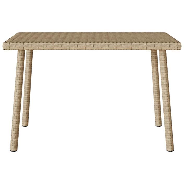 Table basse de jardin rectangulaire beige 60x40x37 cm rotin - Photo n°4