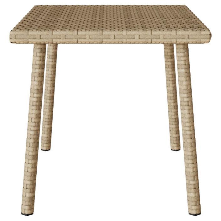 Table basse de jardin rectangulaire beige 60x40x37 cm rotin - Photo n°5