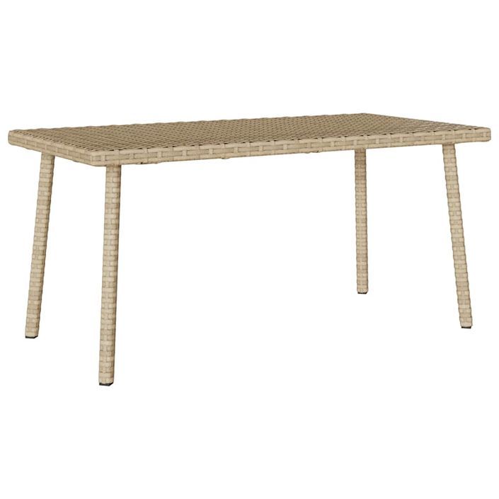 Table basse de jardin rectangulaire beige 80x40x37 cm rotin - Photo n°1