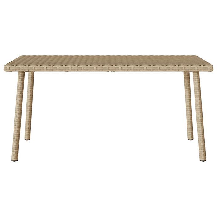 Table basse de jardin rectangulaire beige 80x40x37 cm rotin - Photo n°4