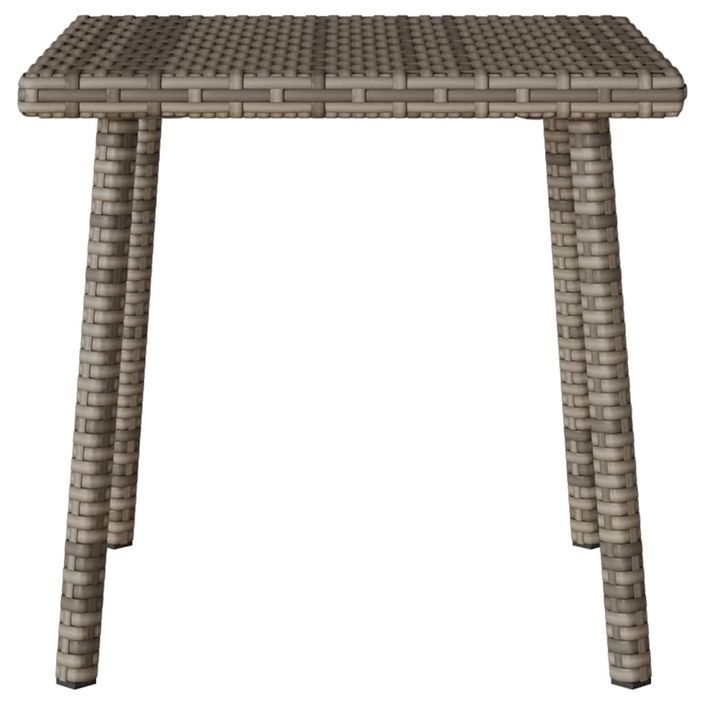 Table basse de jardin rectangulaire gris 40x40x37 cm rotin - Photo n°5