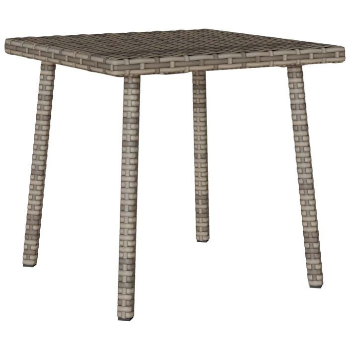 Table basse de jardin rectangulaire gris 40x40x37 cm rotin - Photo n°6