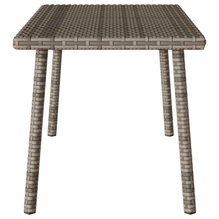 Table basse de jardin rectangulaire gris 80x40x37 cm rotin - Photo n°5