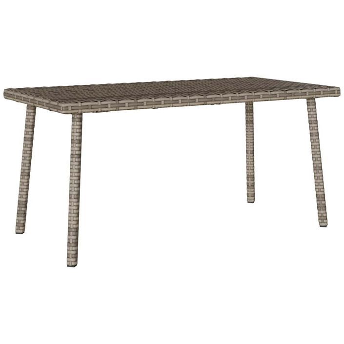 Table basse de jardin rectangulaire gris 80x40x37 cm rotin - Photo n°6