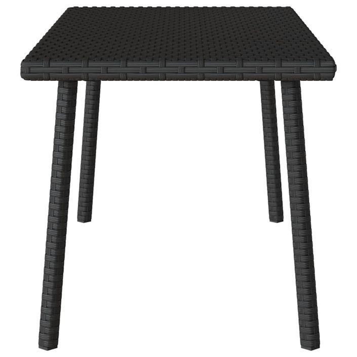 Table basse de jardin rectangulaire noir 80x40x37 cm rotin - Photo n°5