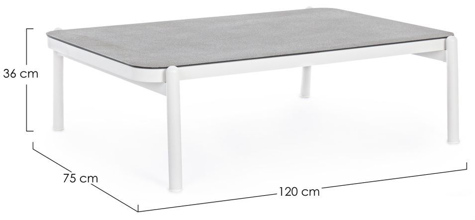 Table basse de jardin verre trempé bicolore Jim L 120 cm - Photo n°3