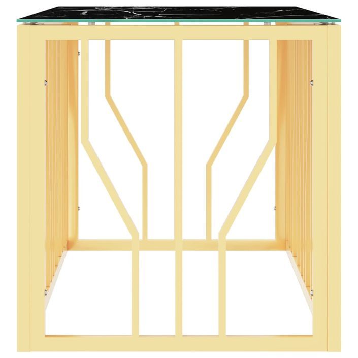 Table basse doré 110x45x45 cm acier inoxydable et verre - Photo n°4