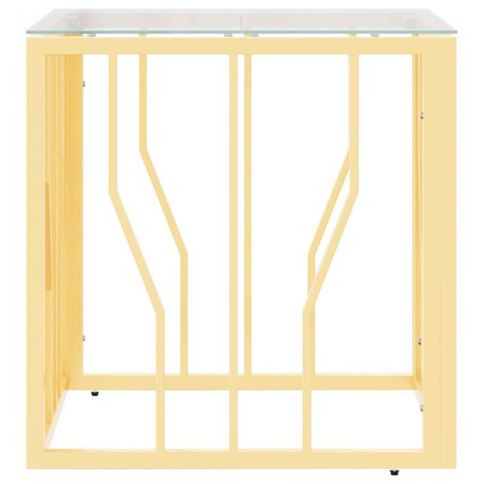 Table basse doré 50x50x50 cm acier inoxydable et verre - Photo n°4