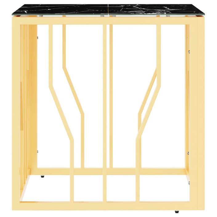 Table basse doré 50x50x50 cm acier inoxydable et verre - Photo n°4
