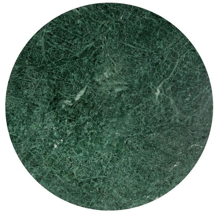 Table basse effet marbre vert et pieds métal doré Enyse D 60 cm - Photo n°3