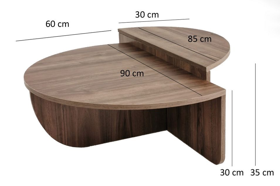 Table basse en bois 2 niveaux modulables Podila 90 cm - Photo n°5