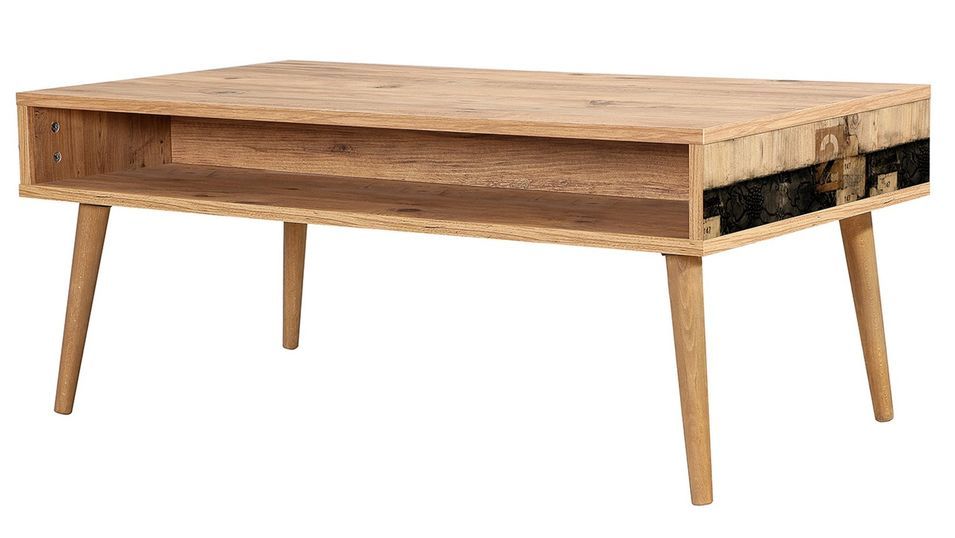 Table basse en bois clair originale avec niche Kiza 764 - Photo n°1