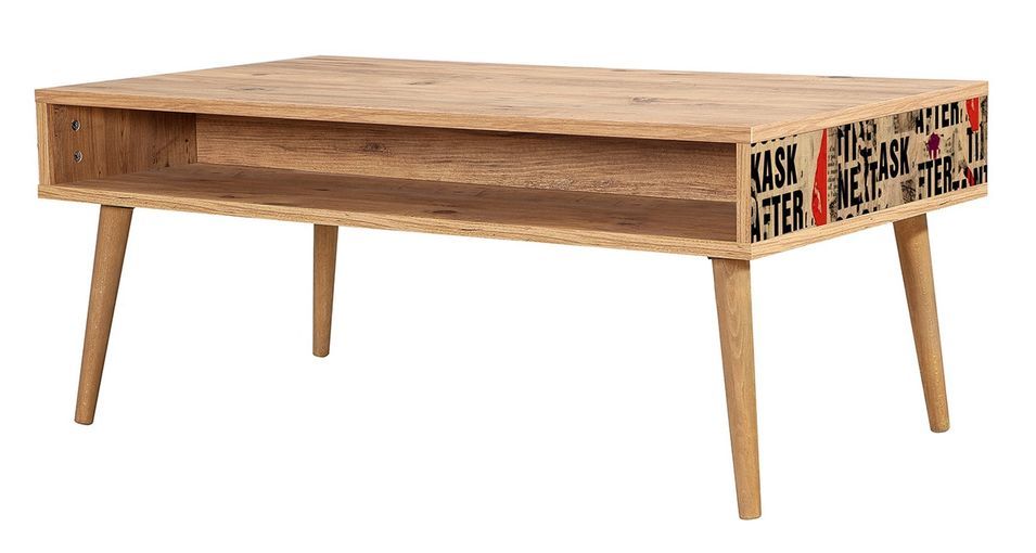 Table basse en bois clair originale avec niche Kiza 766 - Photo n°1