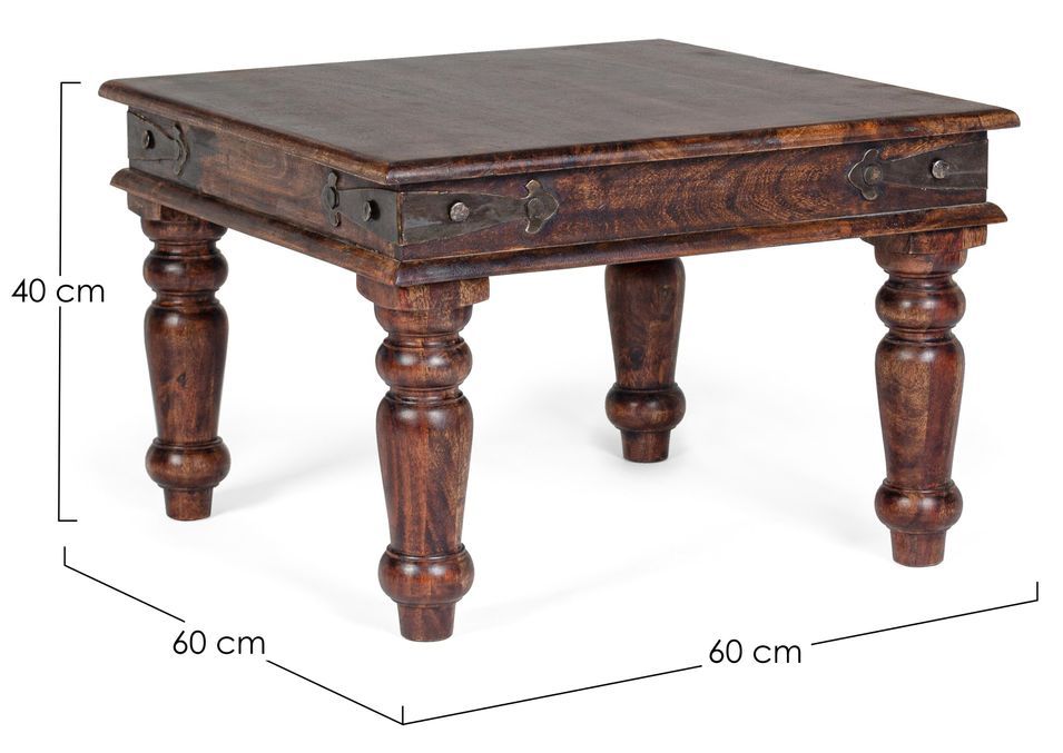 Table basse en bois d'acacia marron foncé Jania - Lot de 2 - Photo n°3