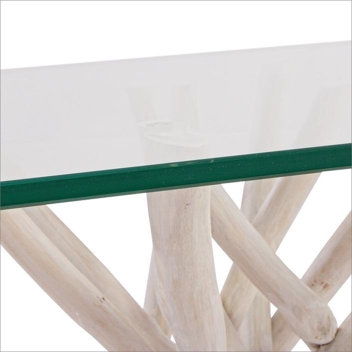 Table basse en bois teck blanchit Sary L 90 cm - Photo n°4