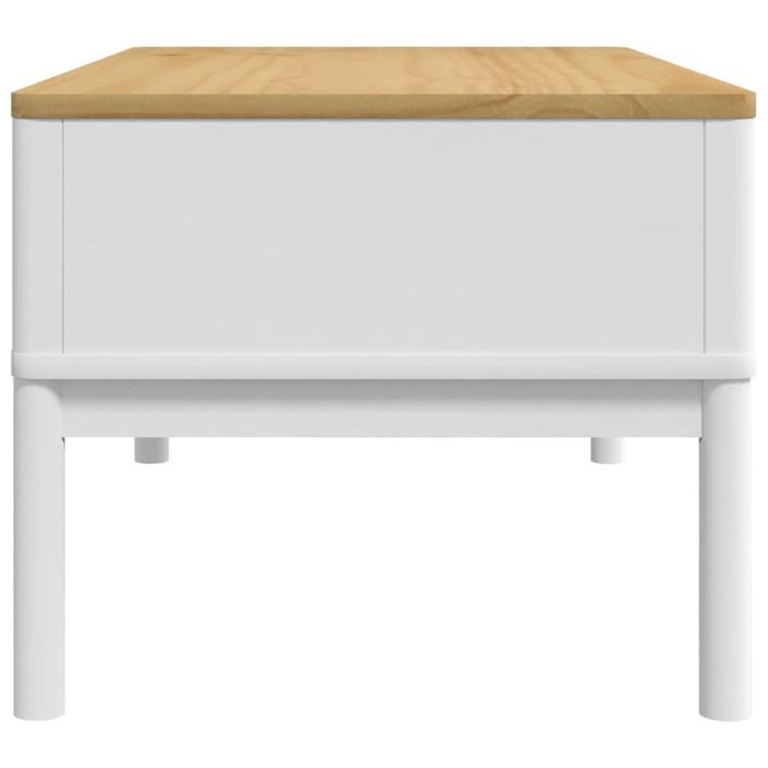 Table basse FLORO blanc 99x55,5x45 cm bois massif de pin - Photo n°6