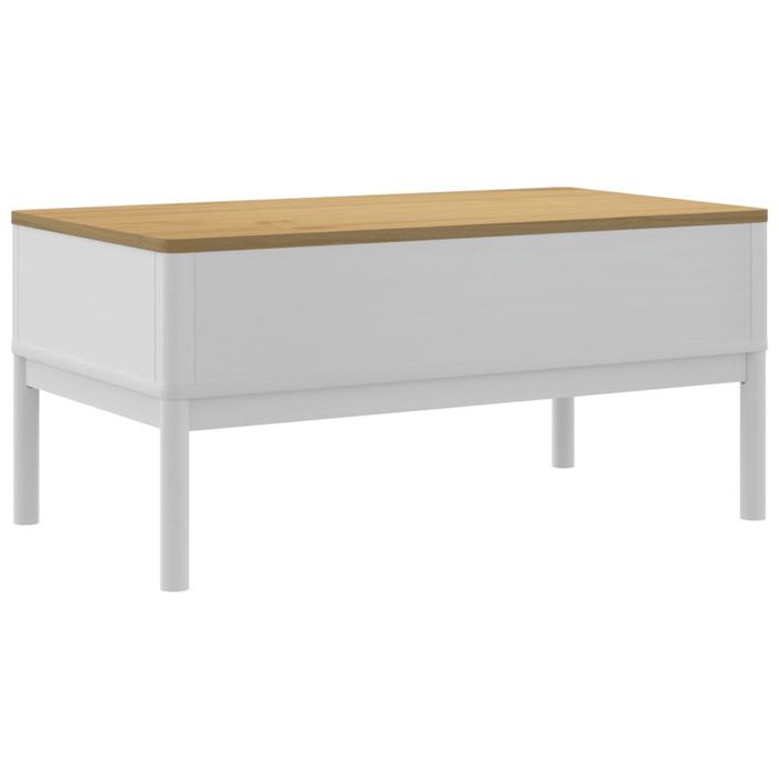 Table basse FLORO blanc 99x55,5x45 cm bois massif de pin - Photo n°7