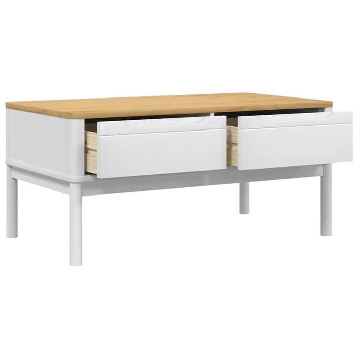 Table basse FLORO blanc 99x55,5x45 cm bois massif de pin - Photo n°8