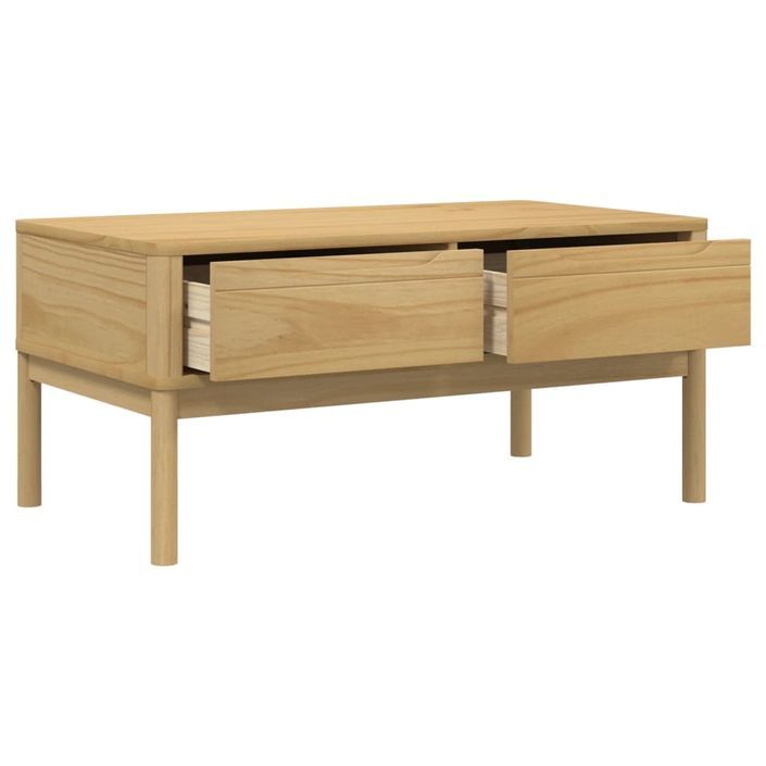 Table basse FLORO cire marron 99x55,5x45 cm bois massif de pin - Photo n°8