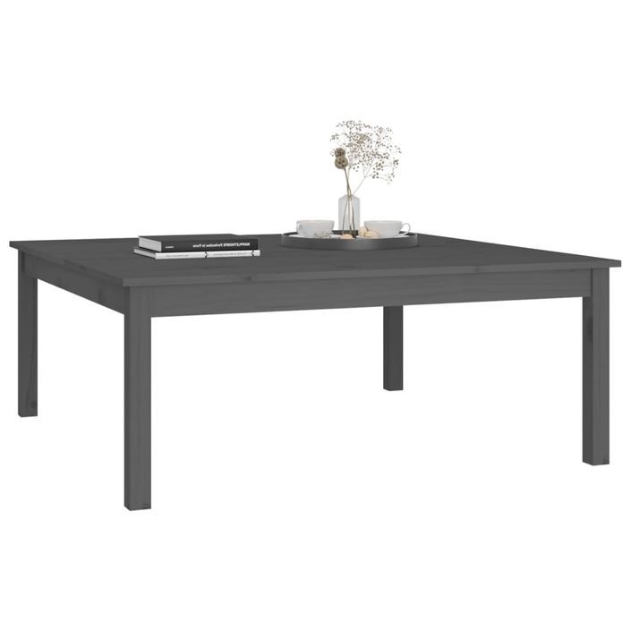 Table basse Gris 100x100x40 cm Bois massif de pin - Photo n°5