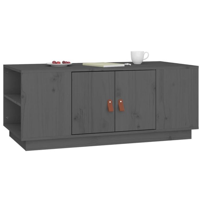 Table basse Gris 100x50x41 cm Bois massif de pin - Photo n°5