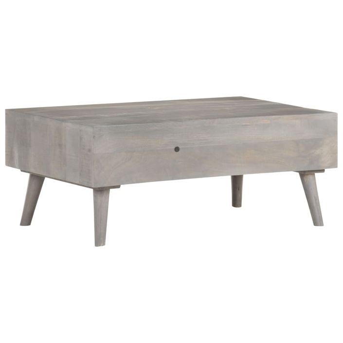 Table basse Gris 100x60x40 cm Bois massif de manguier brut - Photo n°4