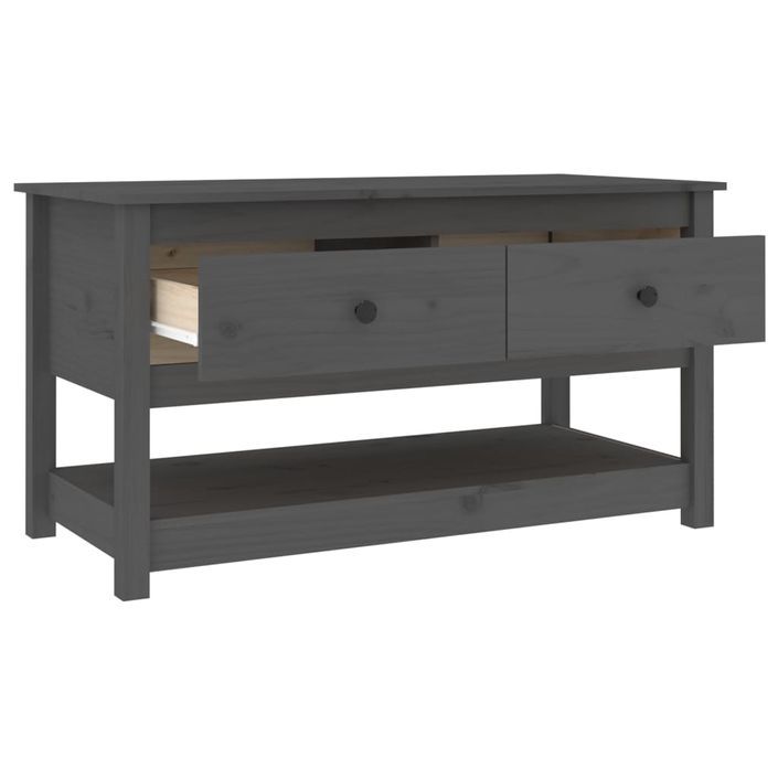 Table basse Gris 102x49x55 cm Bois massif de pin - Photo n°5