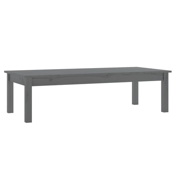 Table basse Gris 110x50x30 cm Bois massif de pin - Photo n°2