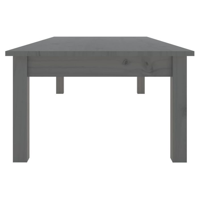 Table basse Gris 110x50x30 cm Bois massif de pin - Photo n°4