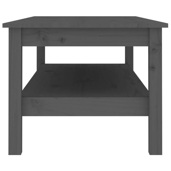 Table basse Gris 110x50x40 cm Bois massif de pin - Photo n°4